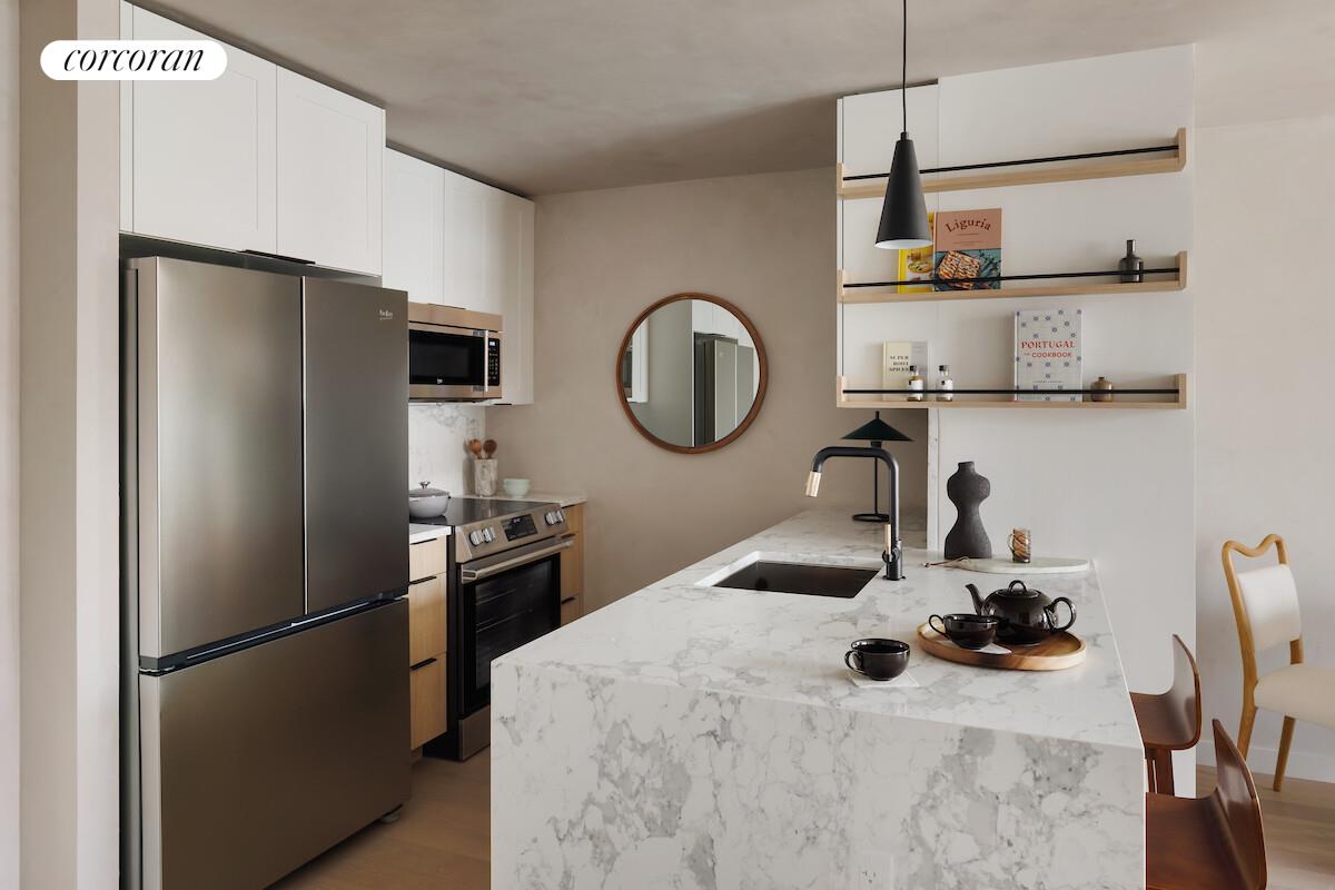 380 4th Avenue, Unit 11I Brooklyn, NY 11215 - Photo 3 of 30 a kitchen with a refrigerator and a stove