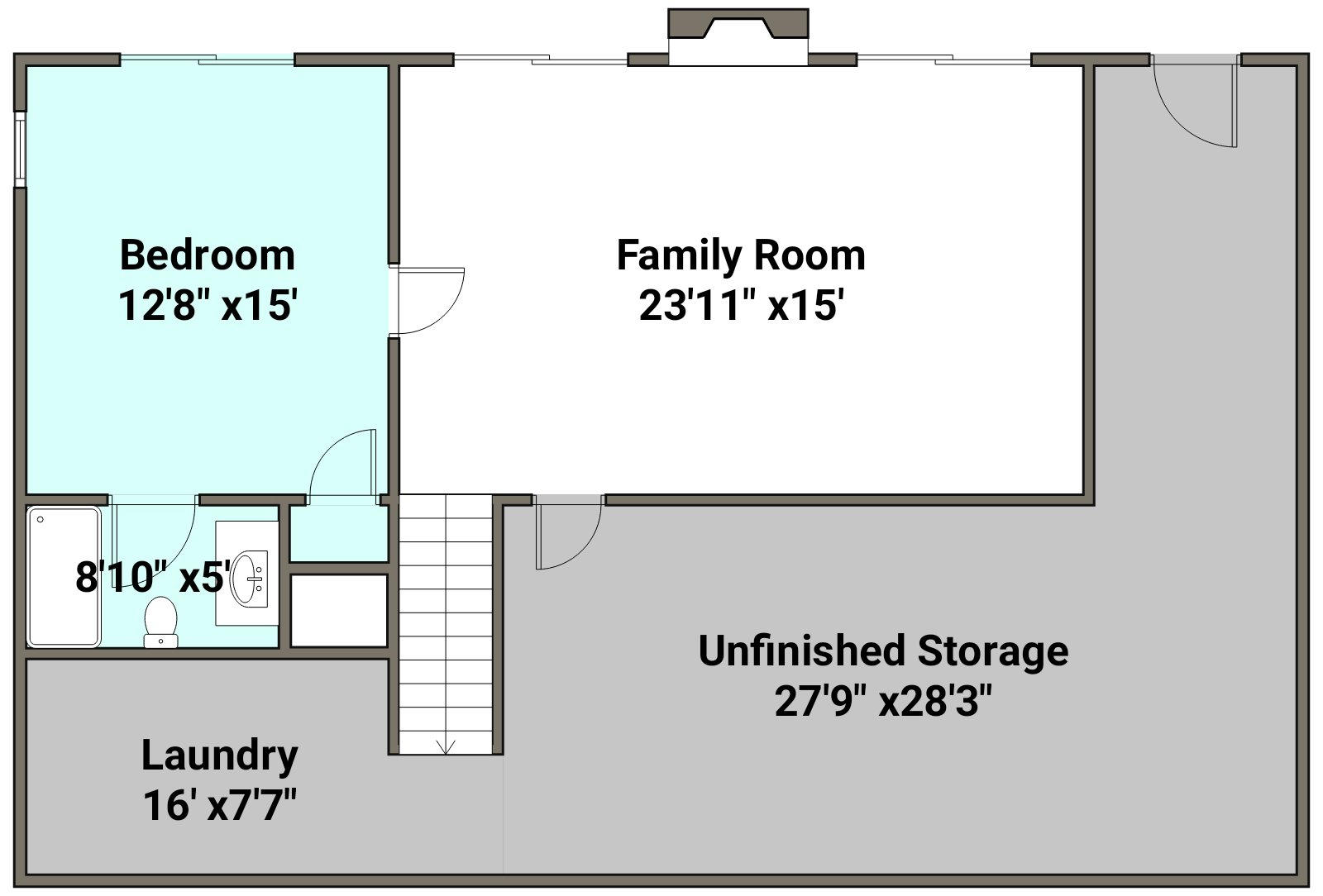 112 Woodley Road Moneta, VA 24121 - Photo 40 of 40 Lower Level Floor Plan