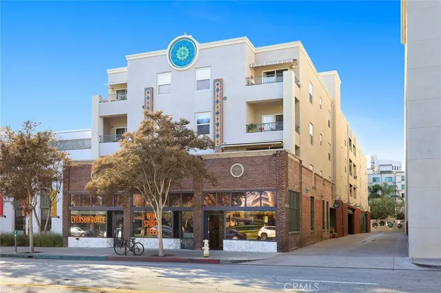 a view of a large building with a terrace view