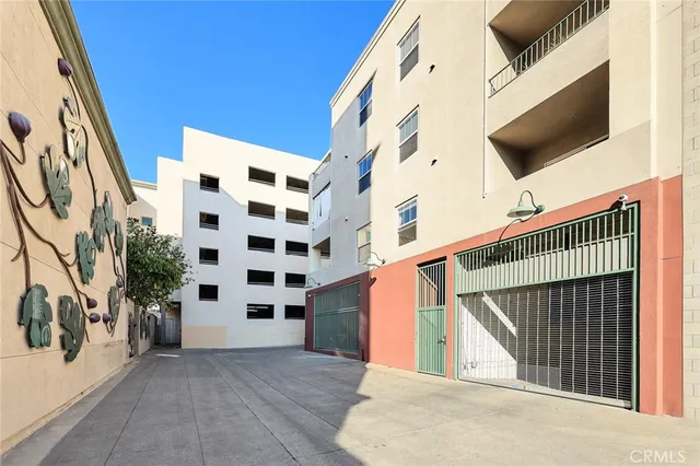 a view of a building with a window