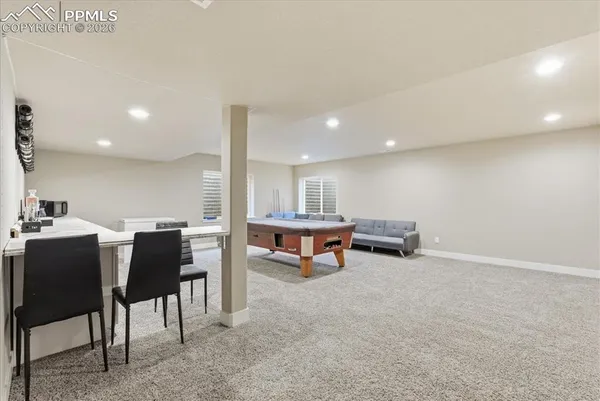 a room with furniture and a table
