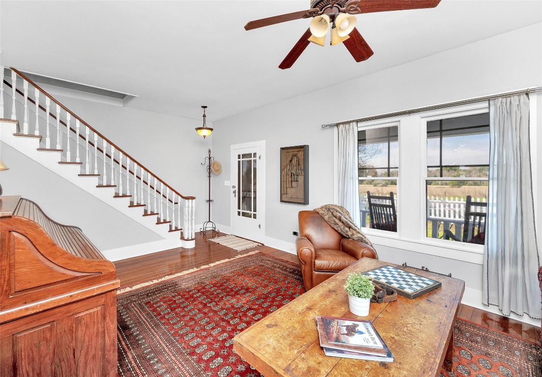 10152 Farm To Market Road 949 Cat Spring, TX 78933 - Photo 21 of 45 a living room with furniture and wooden floor