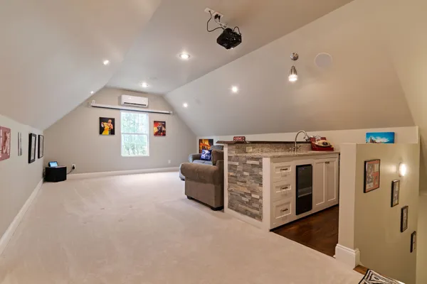 a living room with furniture and a couch