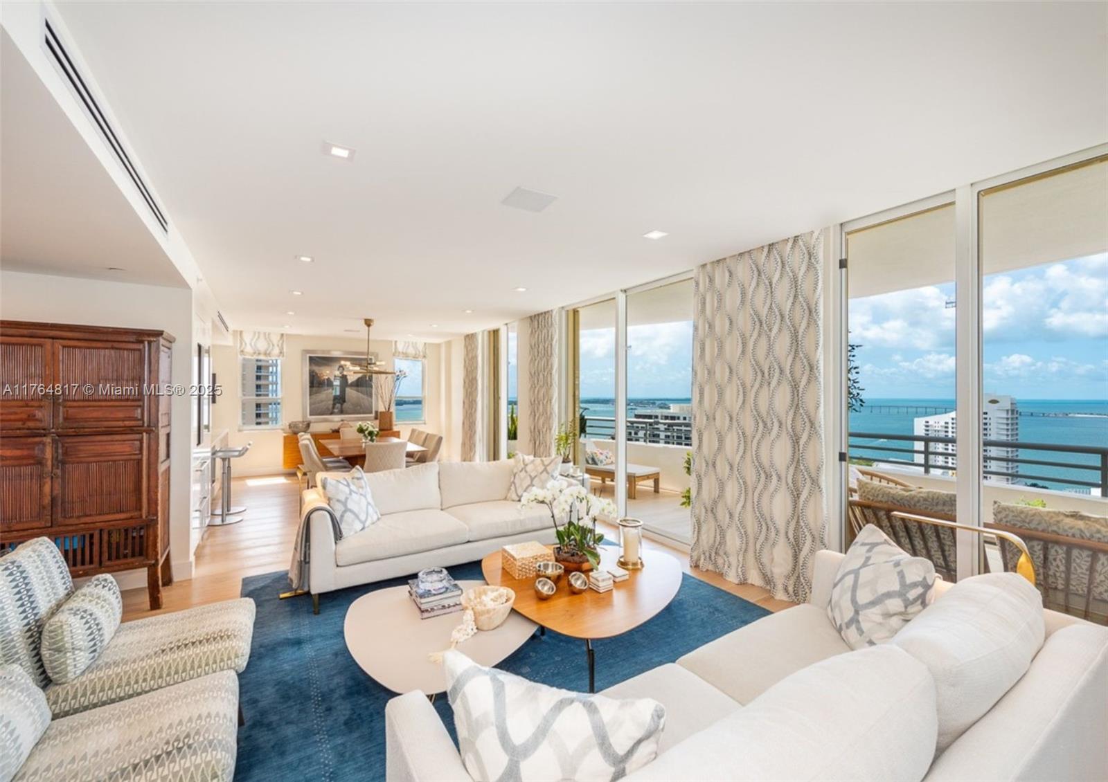 888 Brickell Key Drive, Unit 2501 Miami, FL 33131 - Photo 2 of 39 a living room with furniture and a large window