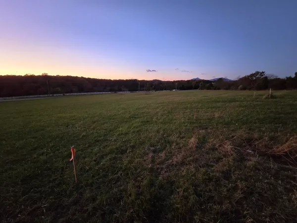 a view of a town with sunset view