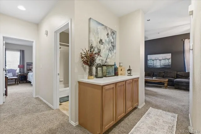 a view of kitchen and living room
