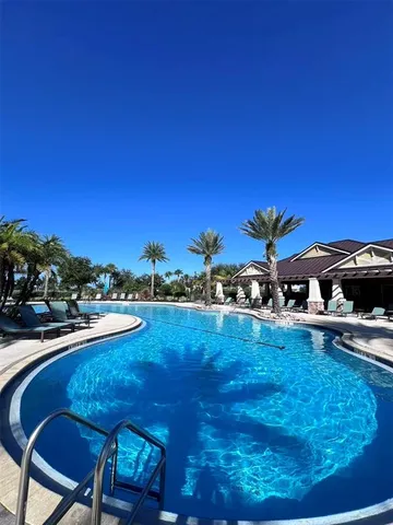 a outdoor space with patio area and furniture