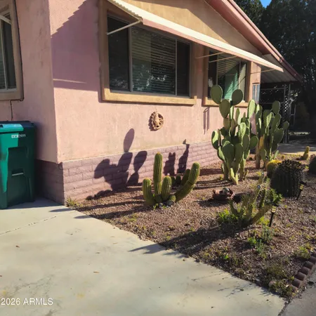 a view of a entryway door front of house