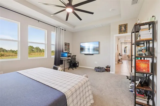 a view of a city with an ocean view