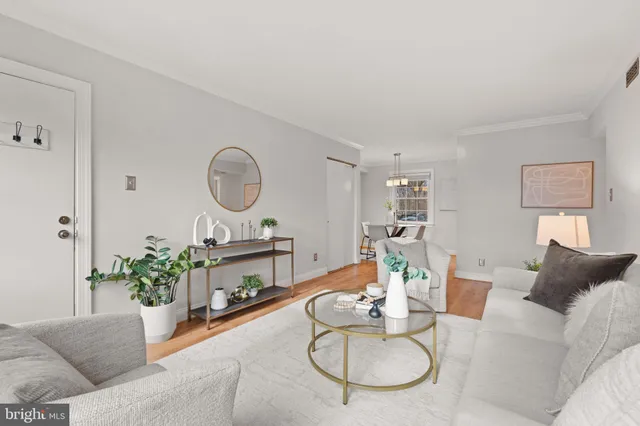 a living room with furniture a fireplace and a potted plant