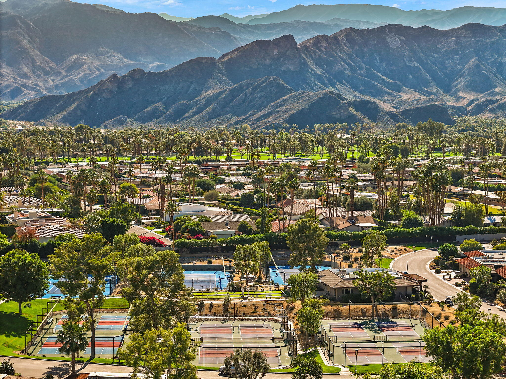 9 Swarthmore Court Rancho Mirage, CA 92270 - Photo 40 of 43 a view of a city with mountains in the background
