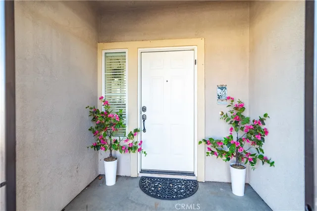 a flower room with a window