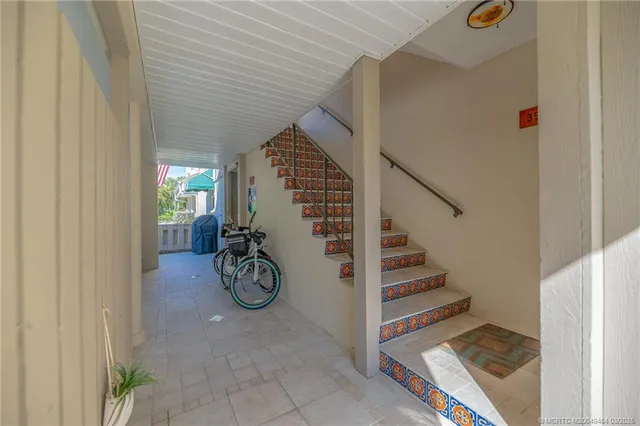 an aerial view of a house with outdoor space