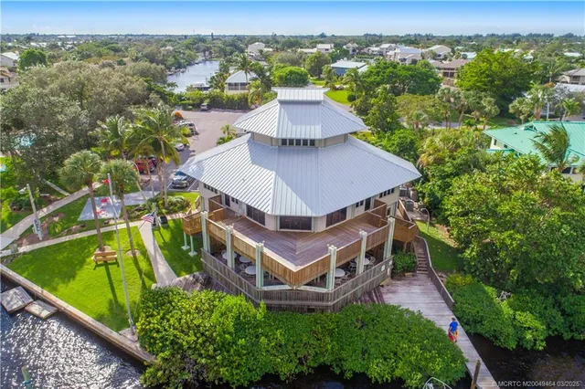 a backyard of a tree