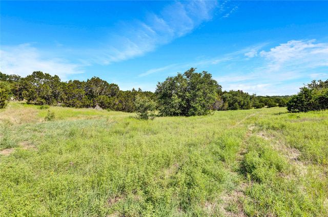 a view of a field of grass and trees