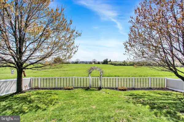 a view of a house with backyard and a trees