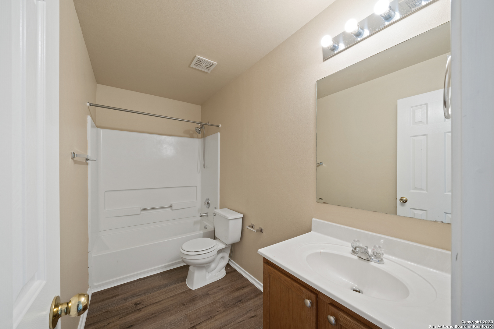 144 Crest Bluff Cibolo, TX 78108 - Photo 24 of 30 a bathroom with a sink a toilet and shower