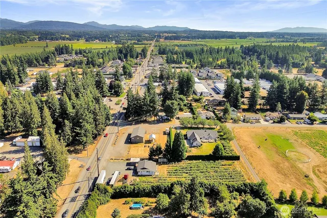 a view of a city with an ocean view