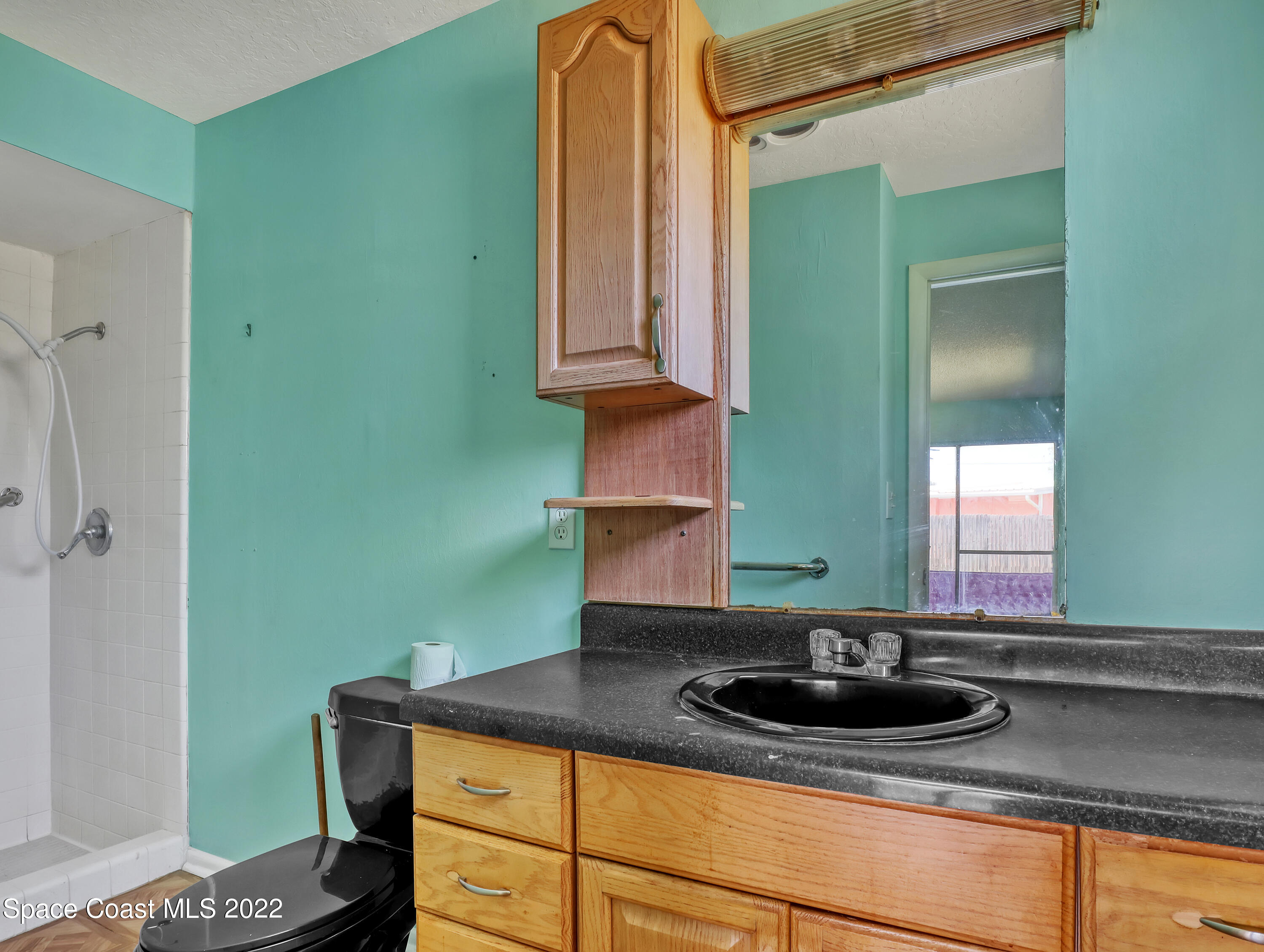 2808 Starlight Circle Northeast Palm Bay, FL 32905 - Photo 19 of 33 a bathroom with a sink and a mirror