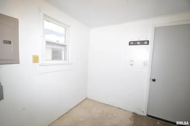 a view of a small space with window