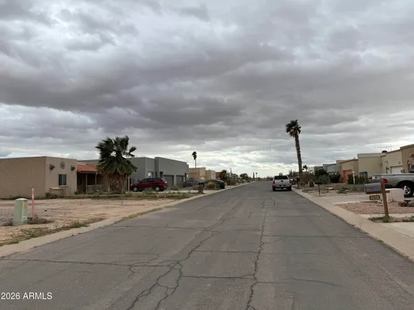 a view of a city street from a terrace