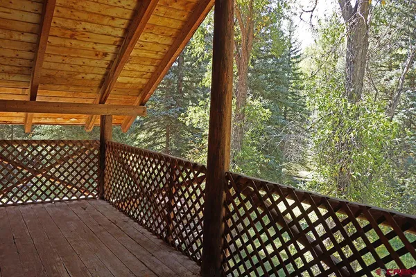 a view of a black gate