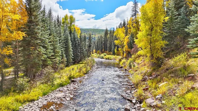 a view of a house with a yard porch and wooden fence