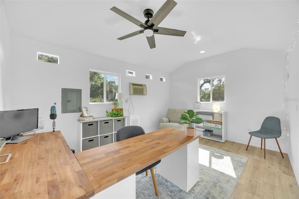 3535 Moores Lake Road Dover, FL 33527 - Photo 59 of 85 Interior of detached office. New waterproof floors, baseboards, fresh paint and ceiling fan.