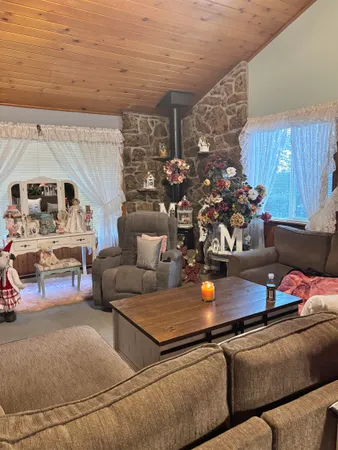 a view of living room with furniture and decor