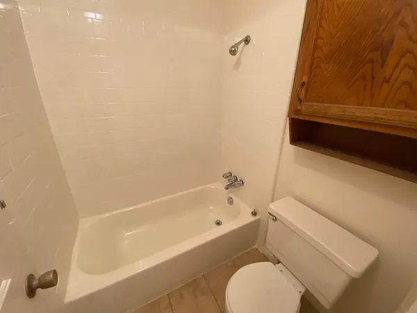 a bathroom with a toilet and a bathtub