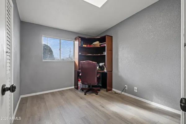 a view of workspace with a window