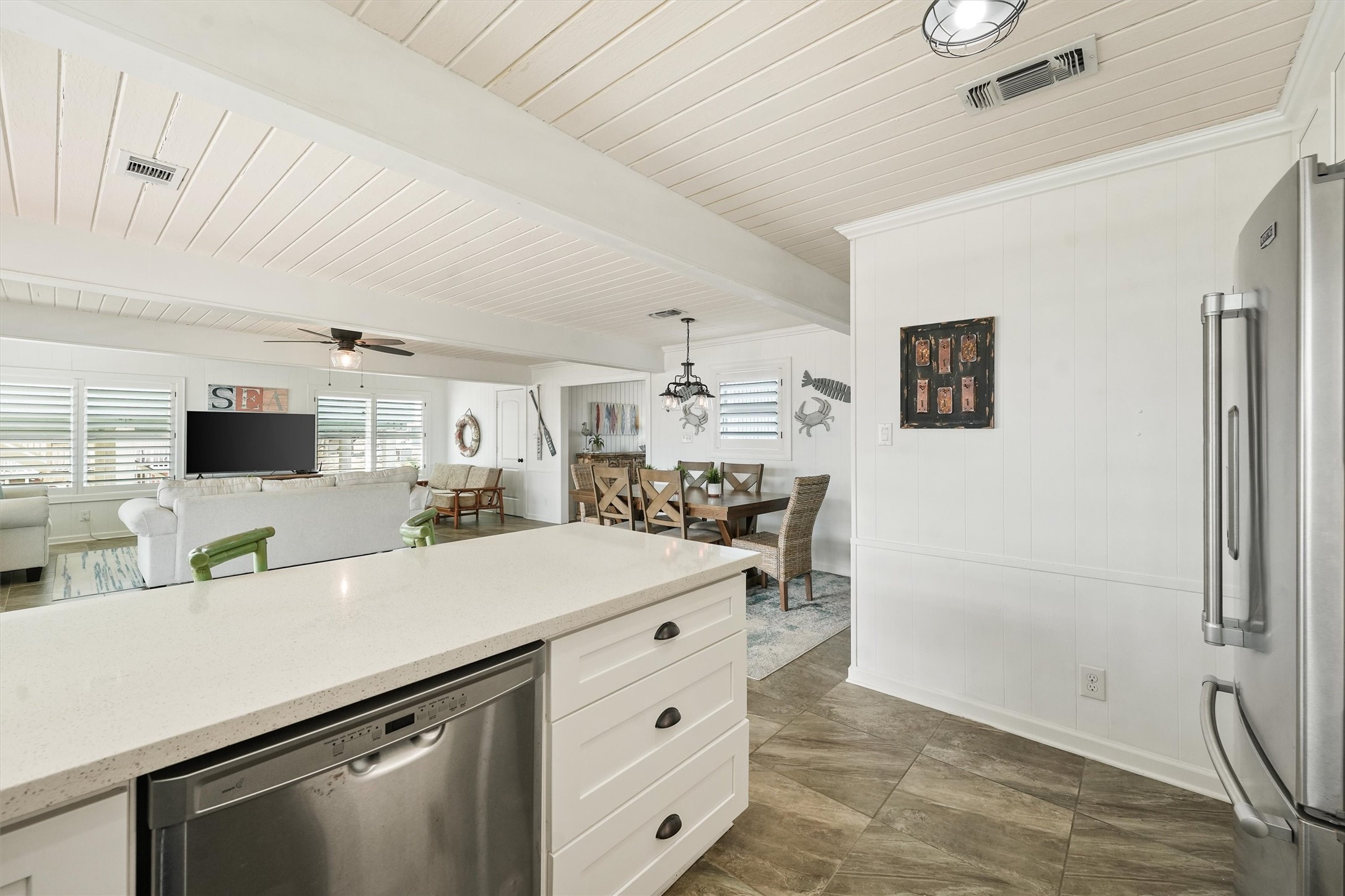 16634 Jamaica Beach Road Galveston, TX 77554 - Photo 12 of 47 a room with a sink and a refrigerator