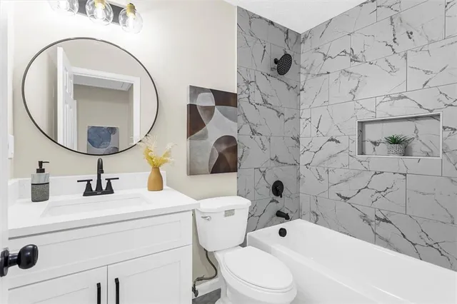 an aerial view of residential house with outdoor space