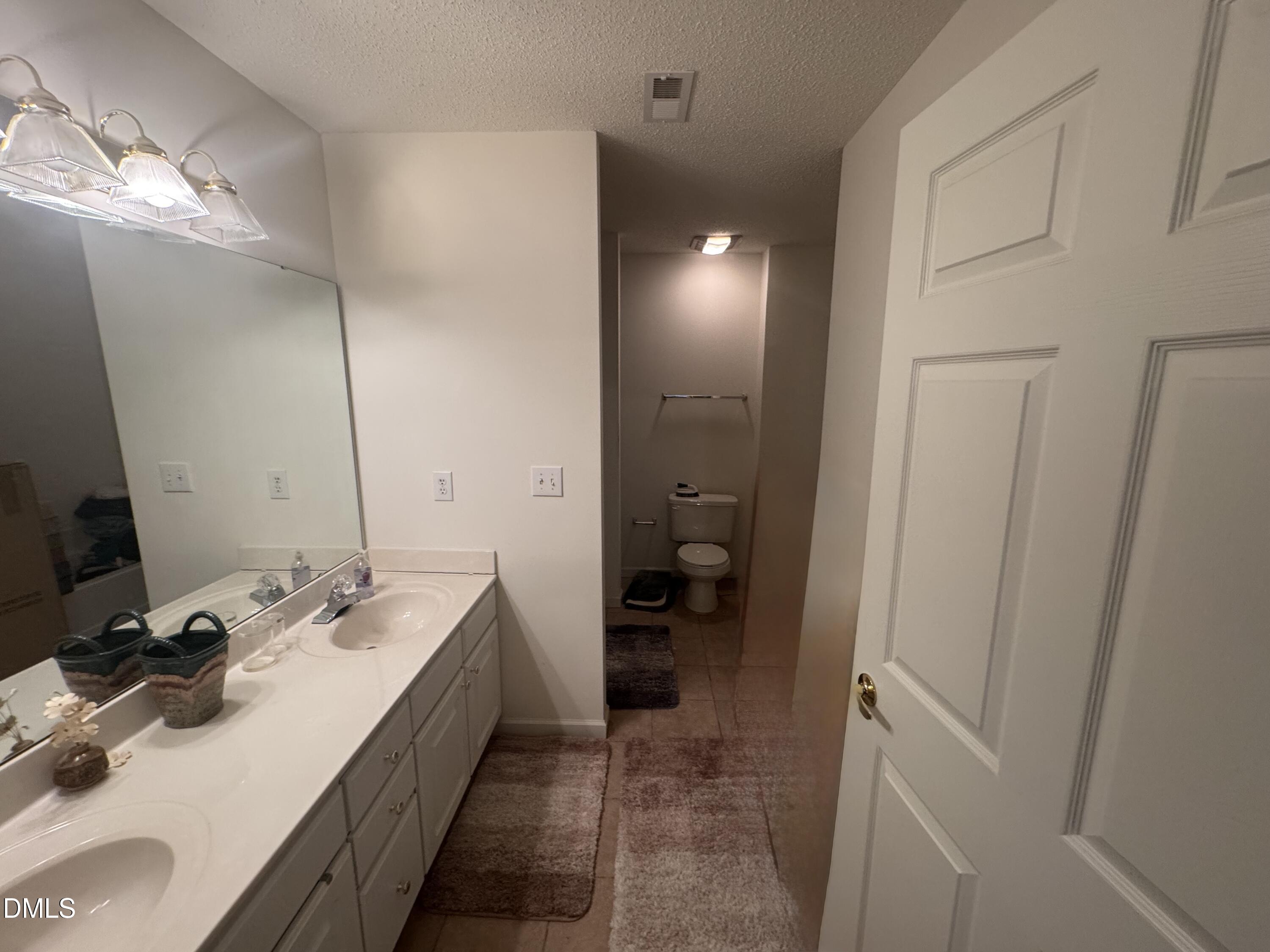 11221 Avocet Lane, Unit 102 Raleigh, NC 27617 - Photo 14 of 14 a en suite bathroom with a double vanity sink and a mirror