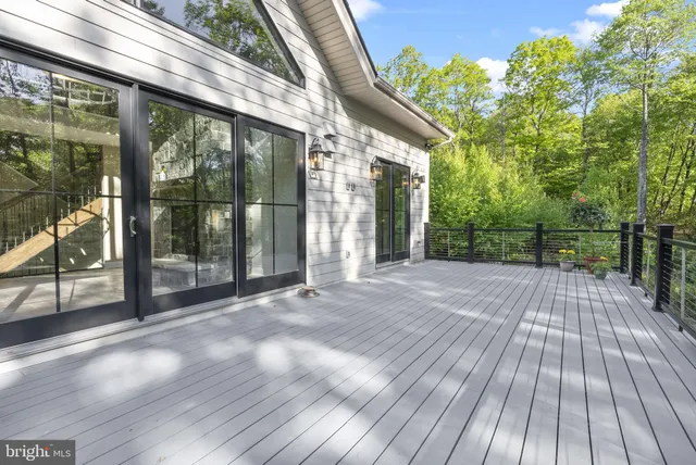a view of a lake with a house