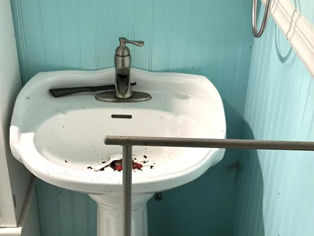 a bathroom with a sink