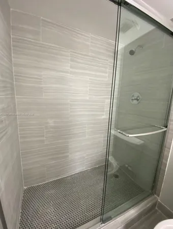 a bathroom with a shower