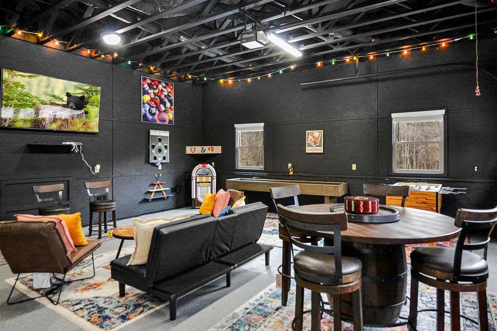 45 Wilderness Trail Blue Ridge, GA 30513 - Photo 51 of 52 a outdoor dining space with furniture and a flat screen tv