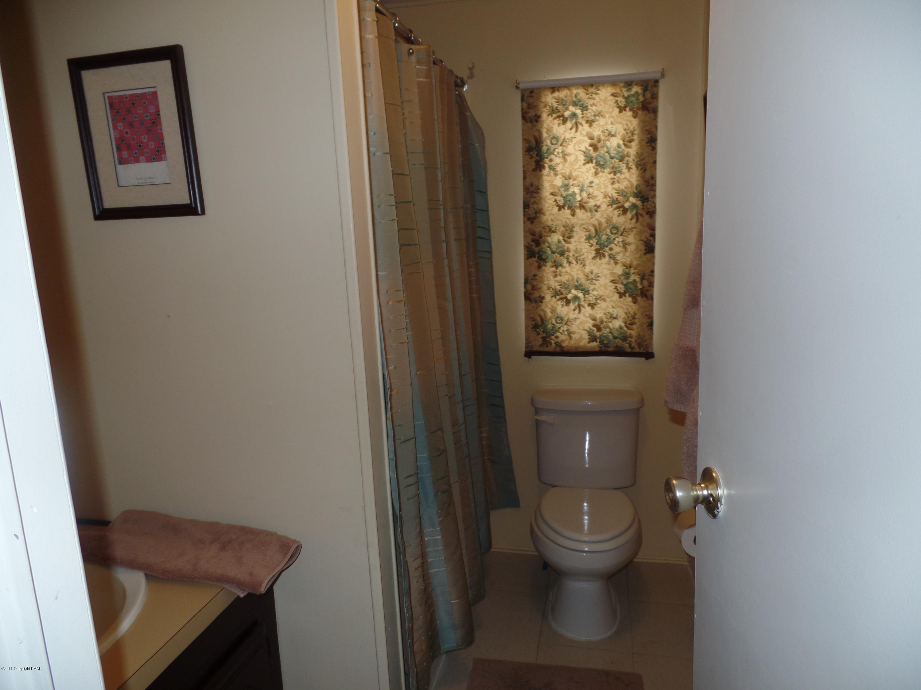 168 Fawn Valley Road Stroudsburg, PA 18360 - Photo 9 of 12 a bathroom with a toilet and a shower curtain