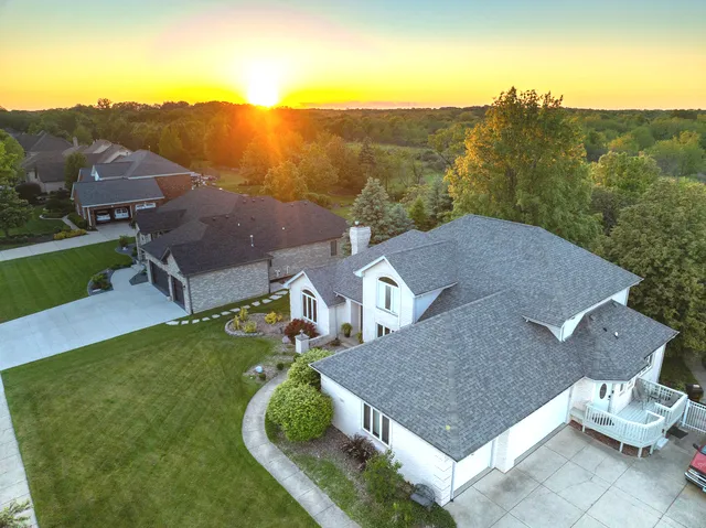 an aerial view of a house