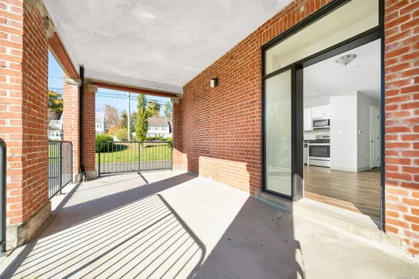 a balcony view with a outdoor space