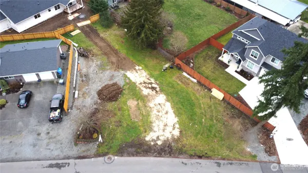 an aerial view of a house