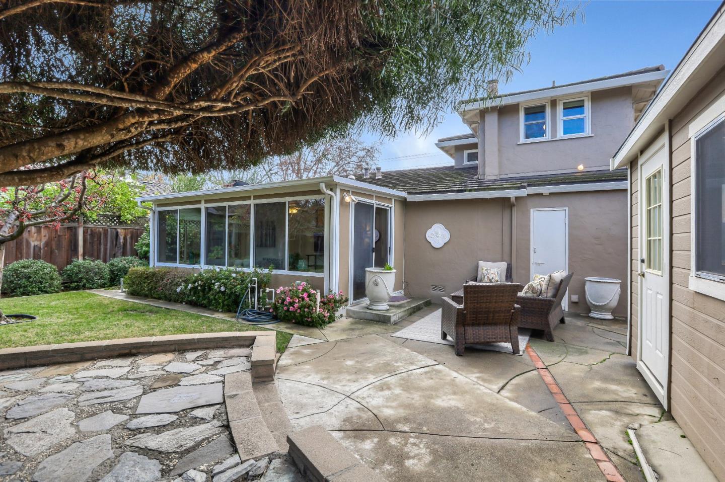 66 Church Street Mountain View, CA 94041 - Photo 36 of 45 a view of a house with backyard sitting area and garden