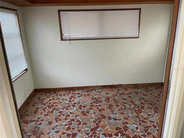 a view of a wooden door