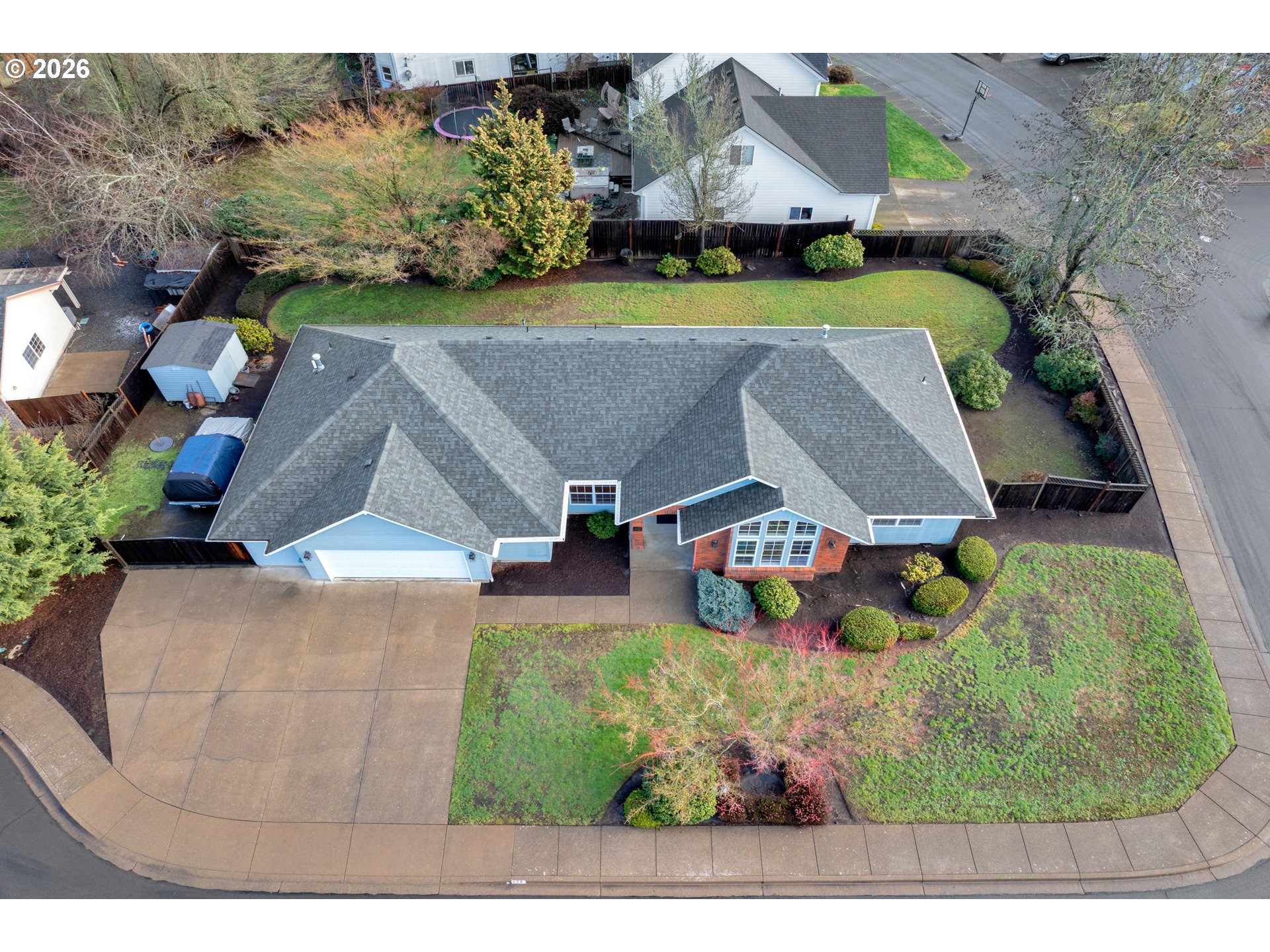 223 Beringer Court Eugene, OR 97404 - Photo 37 of 48 an aerial view of a house with a yard
