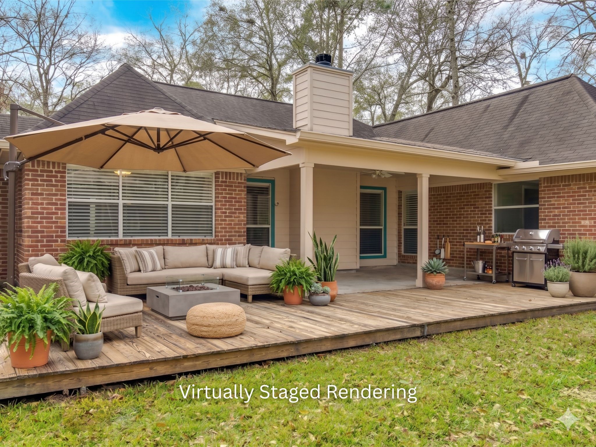 2460 Pebblebrook Circle Conroe, TX 77384 - Photo 26 of 28 Virtually staged concept for the patio and extended deck.