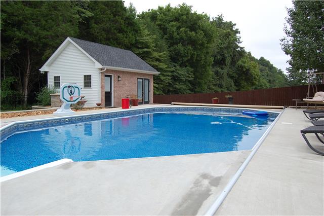 970 South Ridge Trail Clarksville, TN 37043 - Photo 15 of 20 Jump Right In! The Water is Perfect in this Heated, Salt System Pool! The Pool House also has a Full Bathroom!