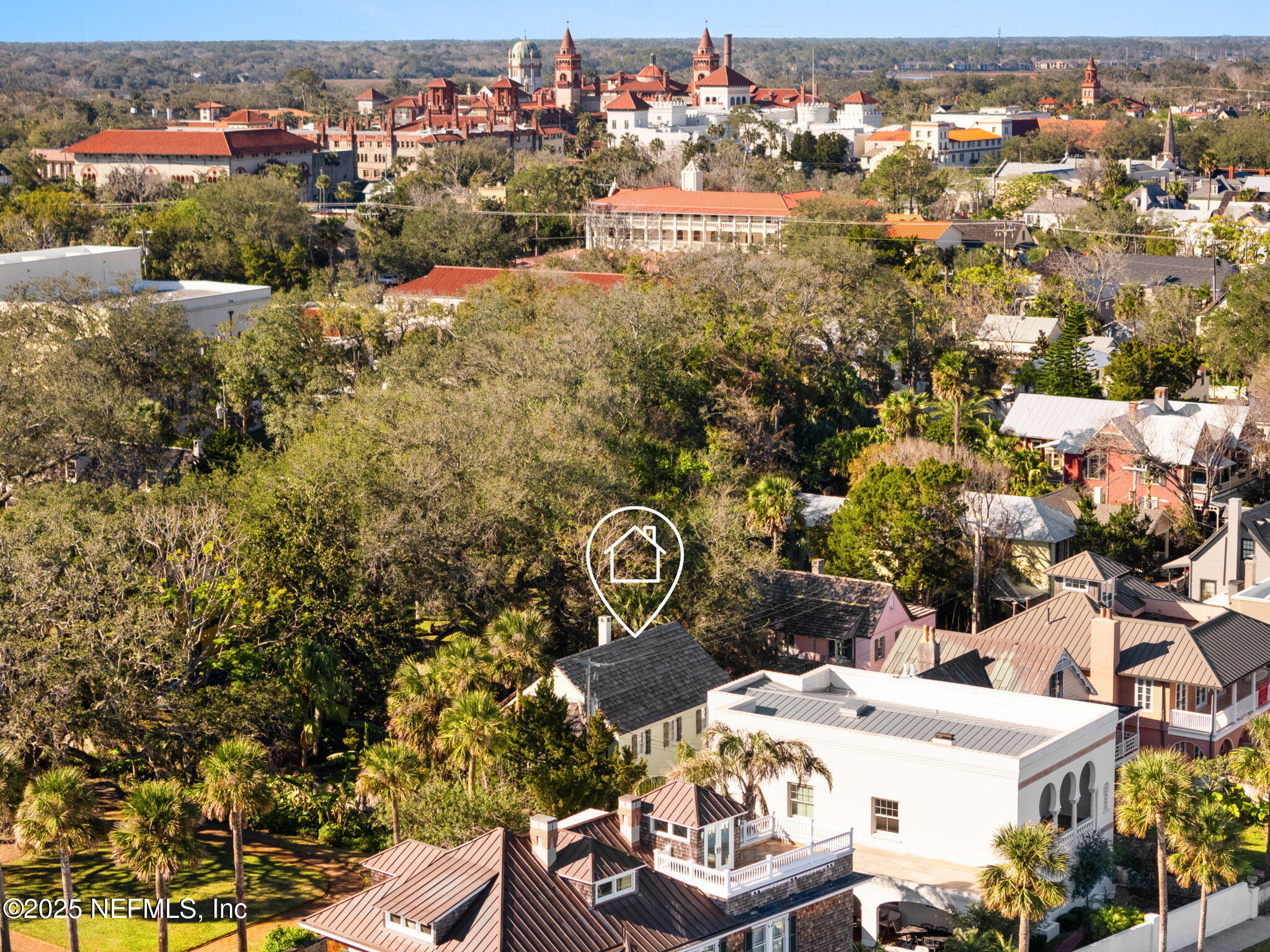 76 Marine Street St. Augustine, FL 32084 - Photo 56 of 60 an aerial view of a house with yard swimming pool and ocean view