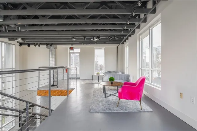 a utility room with furniture