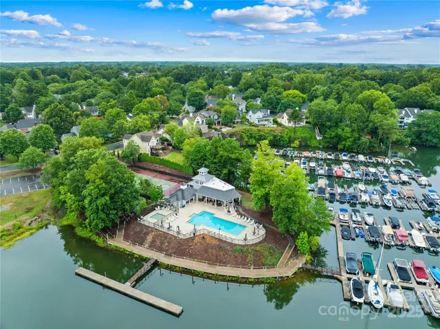 a view of a lake with a outdoor space